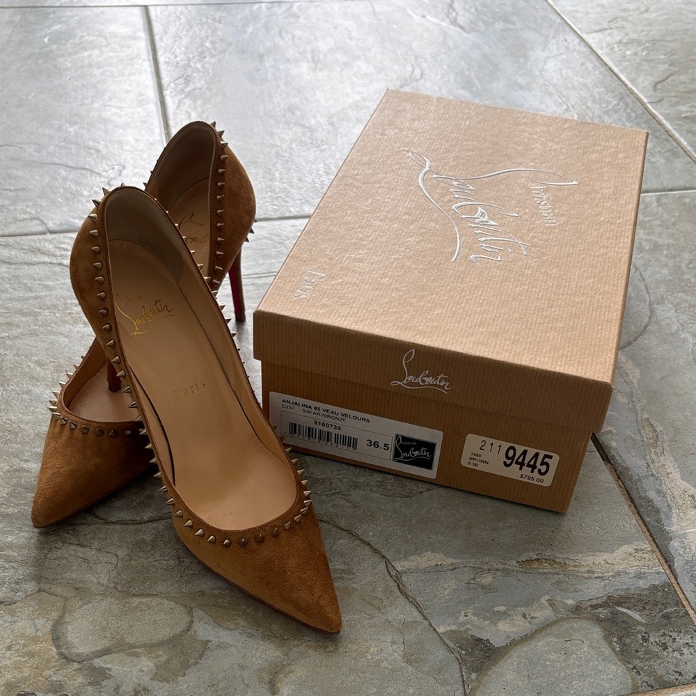 Christian Louboutin Brown Studded Heels